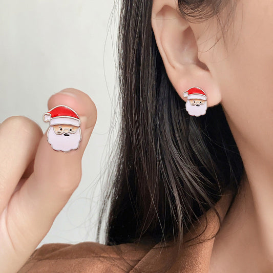 Christmas Stud Earrings Combination New Cartoon Cute