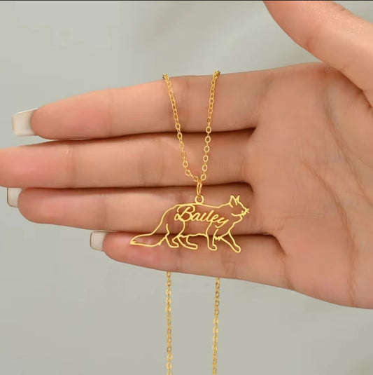 DIY Hand-Painted Cat Personalized Name Necklace For Pets