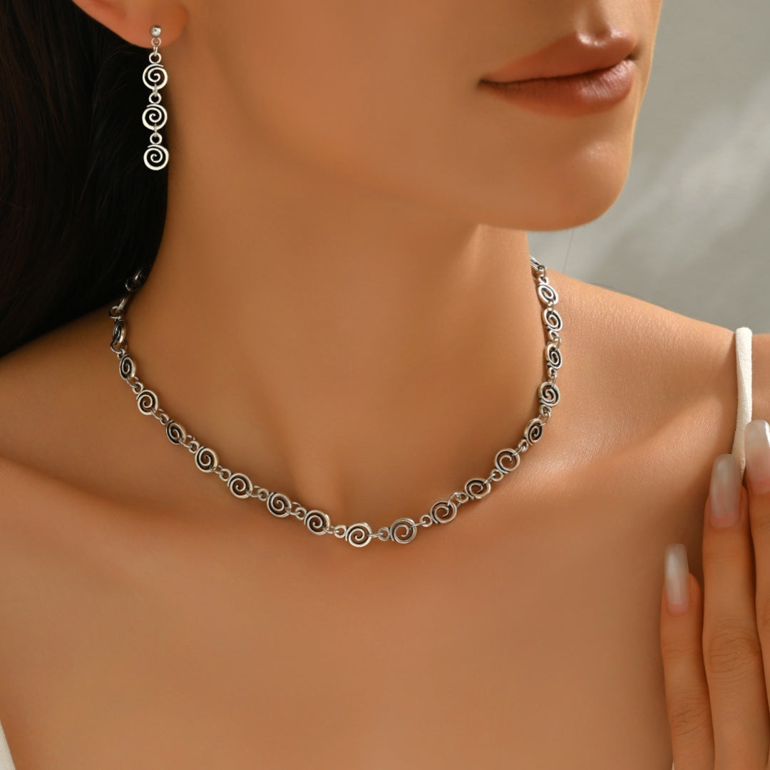 Retro Spiral Simple Distressed Creative Metal Mosquito Coil Alloy Earring